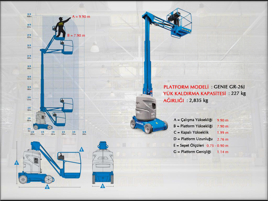 10 Metre Dikey Manlift Platform